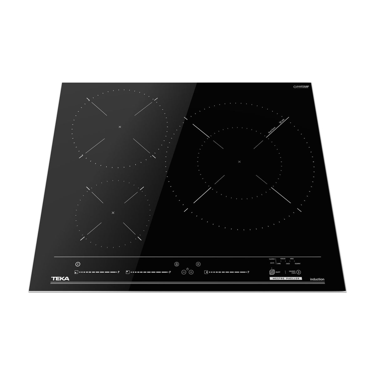 Placa de inducción Teka MestrePaeller ITC 63320 MPS BK, 3 zonas y zona XL de 32 cm