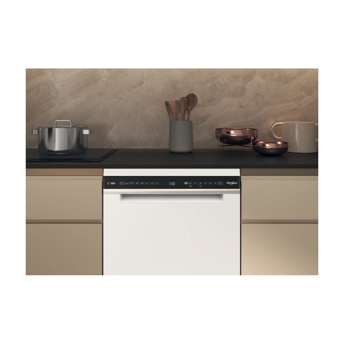 Lavavajillas Whirlpool W7F HS41 de libre instalación, 15 cubiertos, clase C