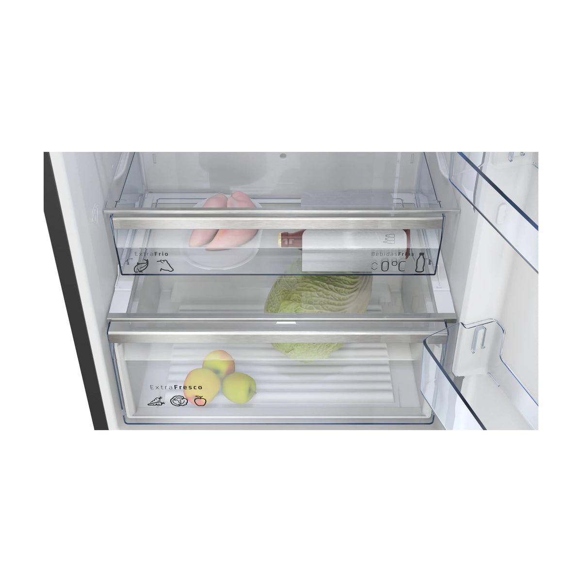 Frigorífico combi Balay 3KFC879NI de 440 l, Total No Frost y cristal negro