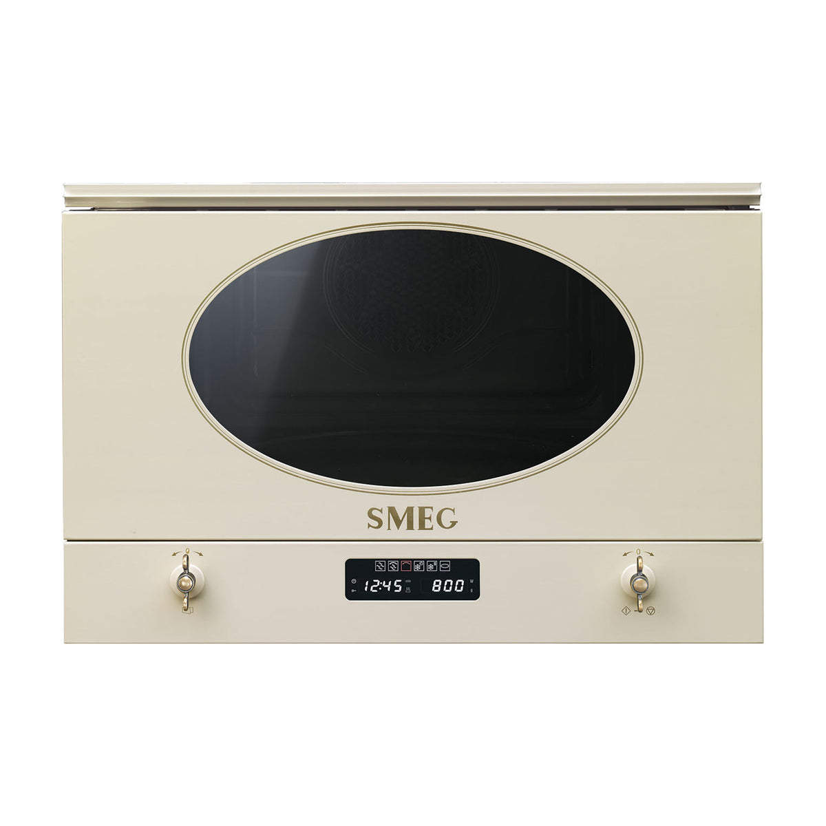 Microondas integrable Smeg MP822PO con grill, 22 litros, crema