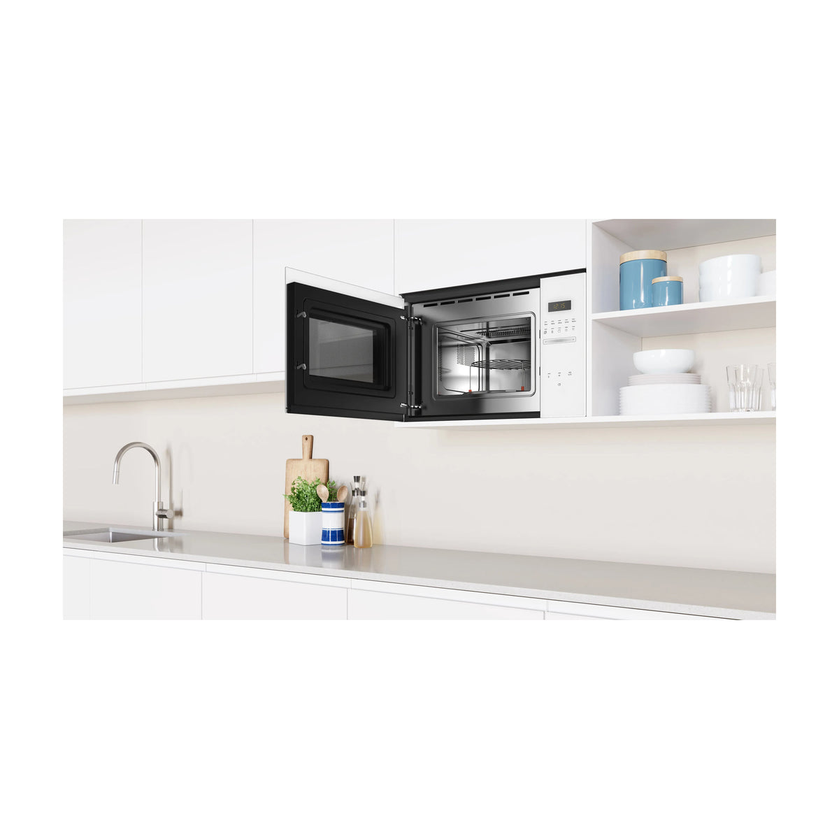 Microondas integrable con grill Balay 3CG5172B2, 20 l, cristal blanco