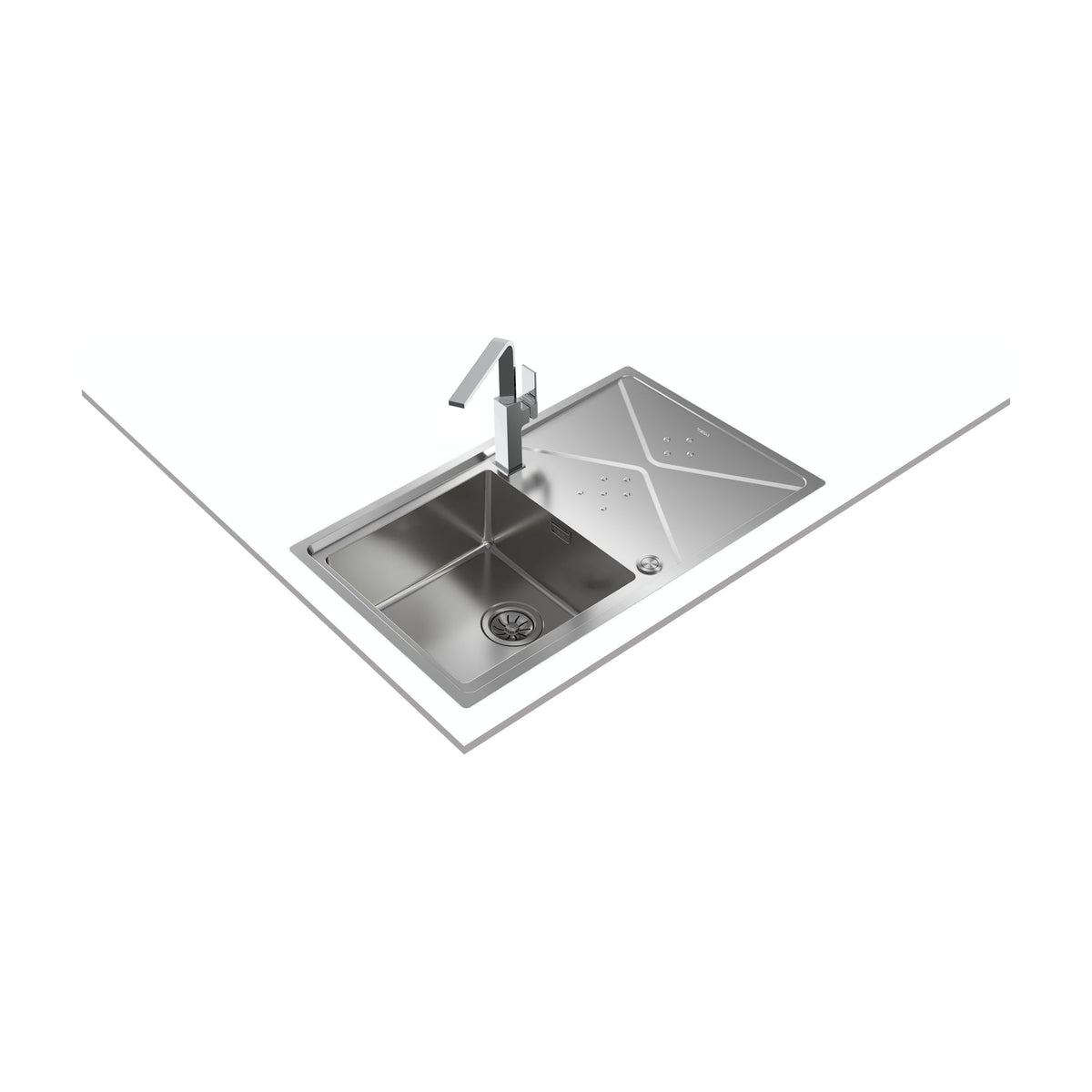 Fregadero Teka Brooklyn 50 M-XP 1C 1E, inox y escurridor reversible