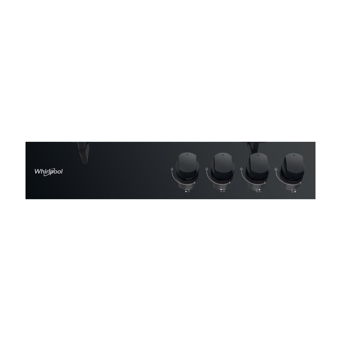 Placa de gas Whirlpool GOB 616/NB de 4 fuegos en cristal negro