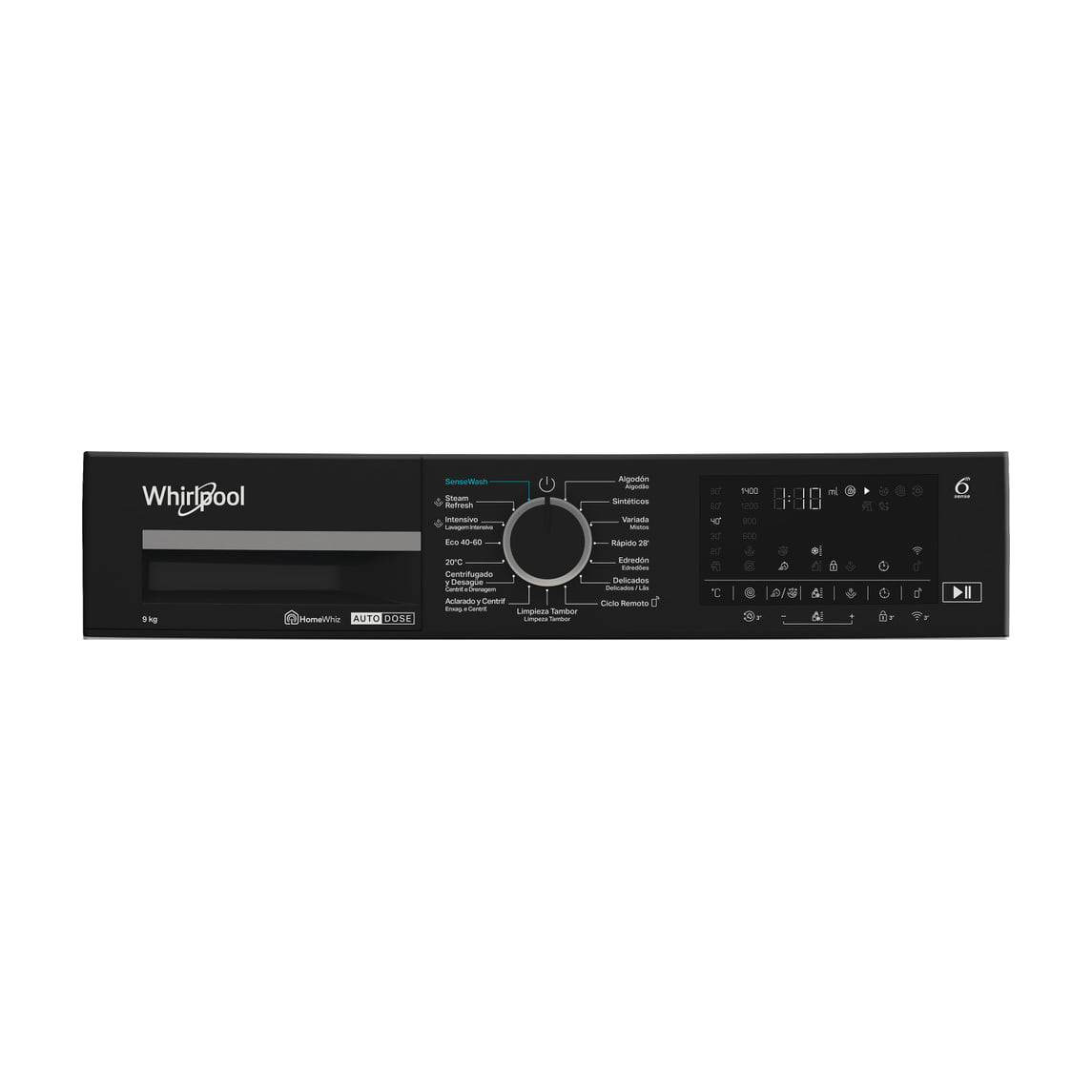 Lavadora Whirlpool WPM 97W ADS SPT de 9 kg y 1400 rpm