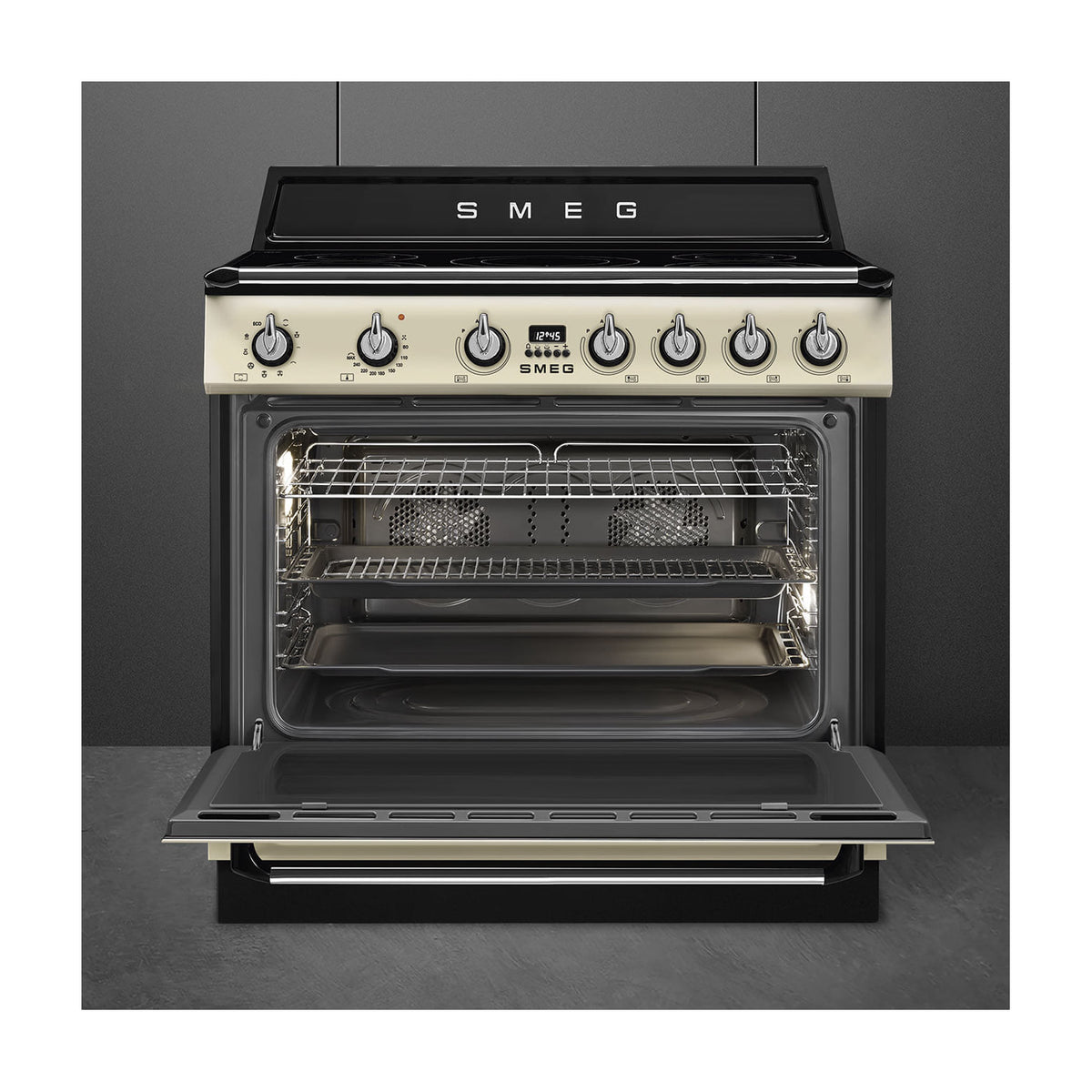 Cocina de inducción Smeg TR90IMP con 5 zonas y horno de 115 l