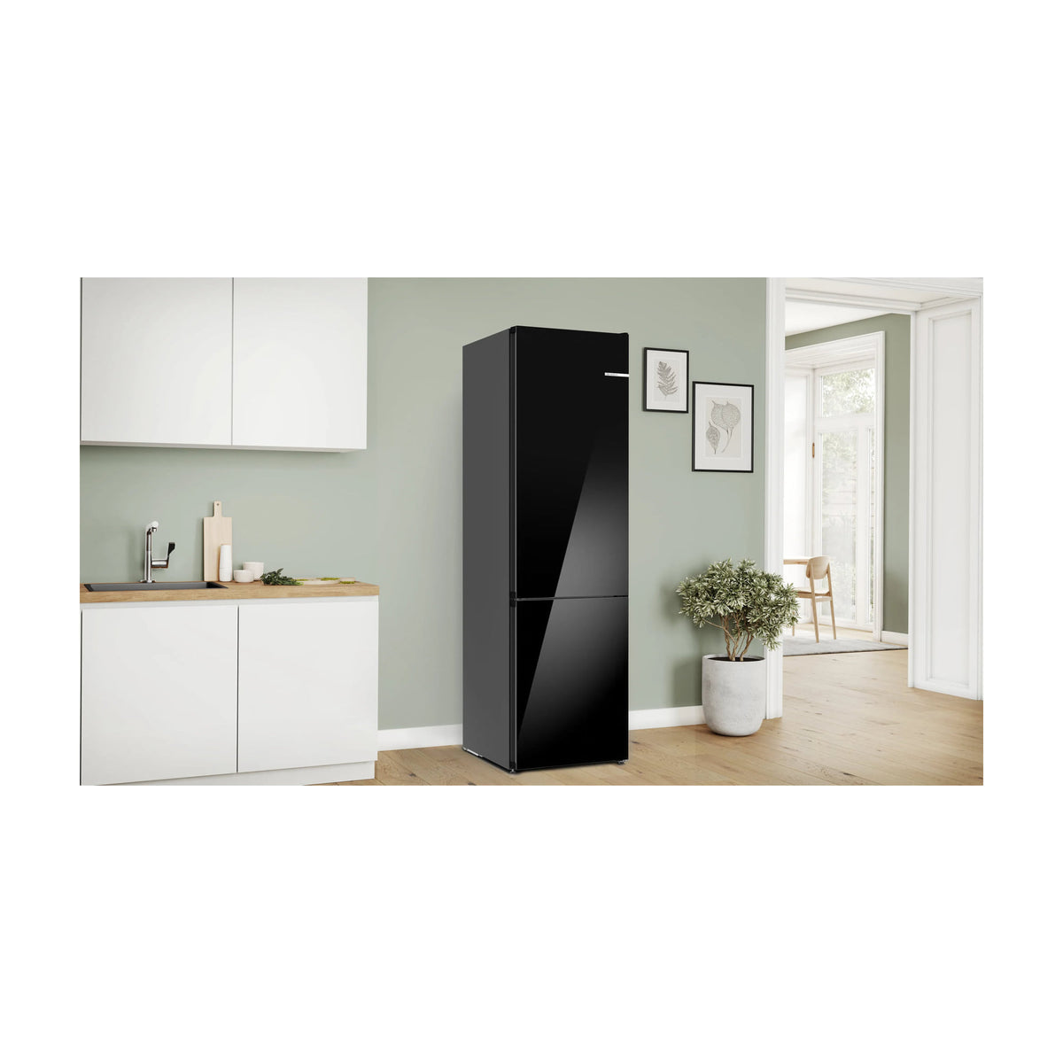 Frigorífico combi Bosch KGN39LBCF Total No Frost, cristal negro