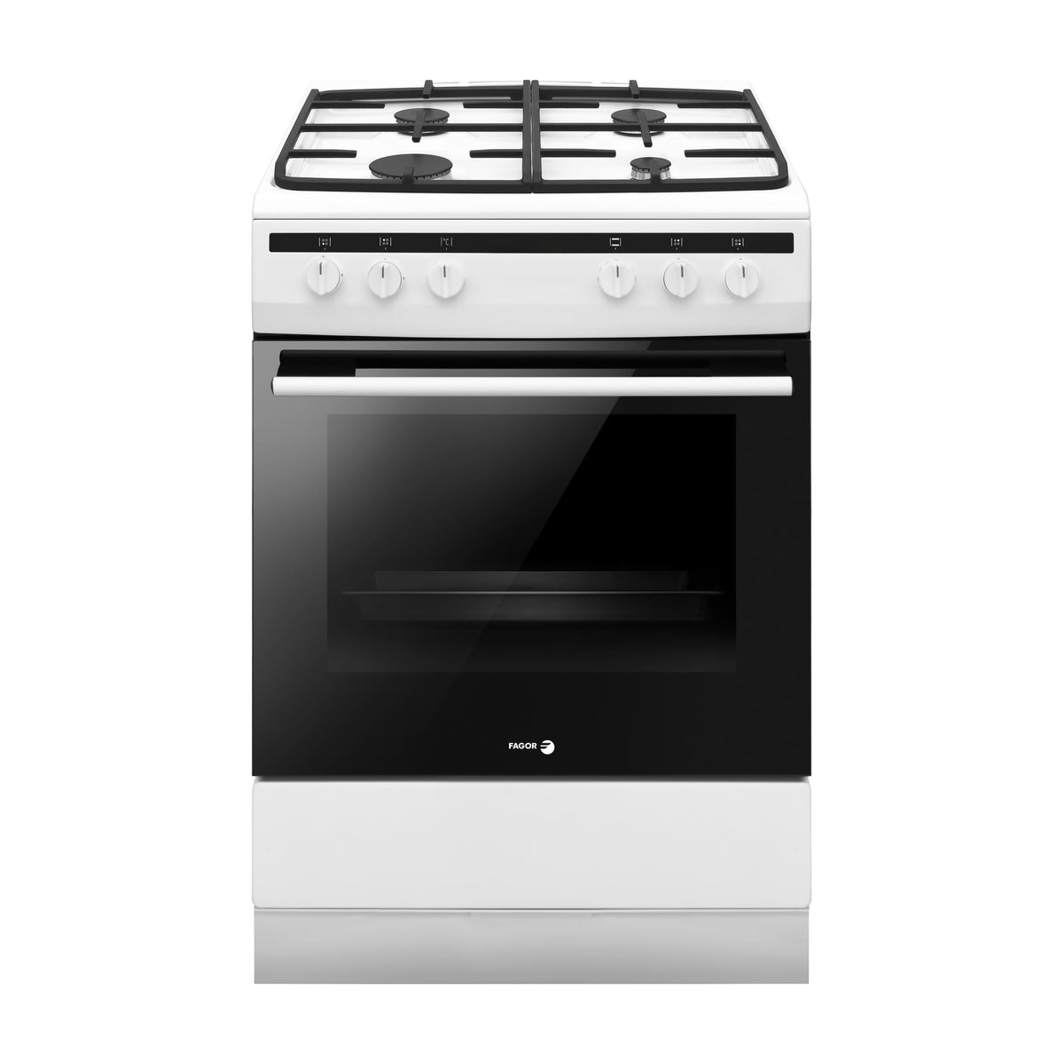 Cocina de gas Fagor 3CLG-600BB con 4 fuegos y horno eléctrico de 62 l