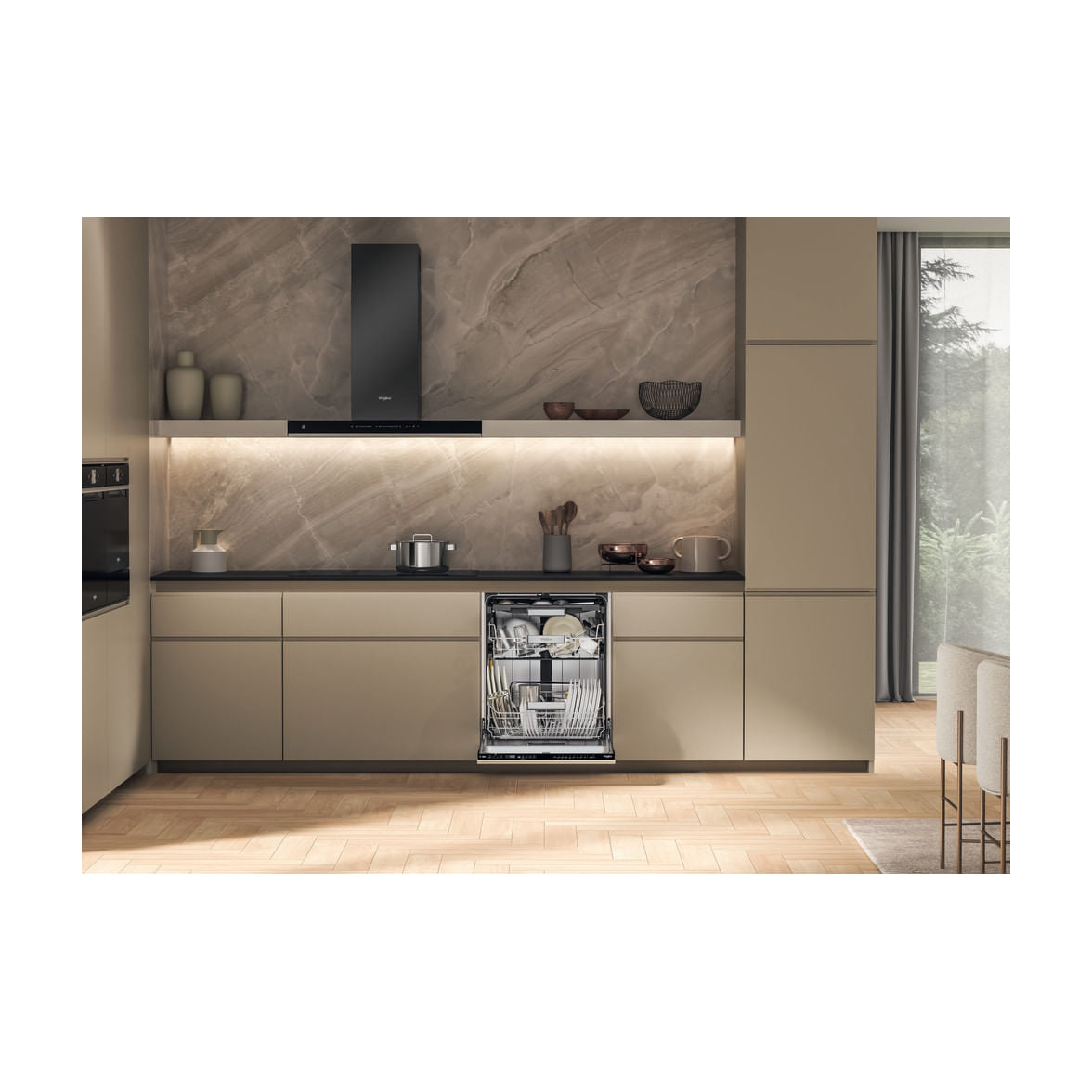 Lavavajillas integrable Whirlpool W7I HP40 L, 15 cubiertos, clase C