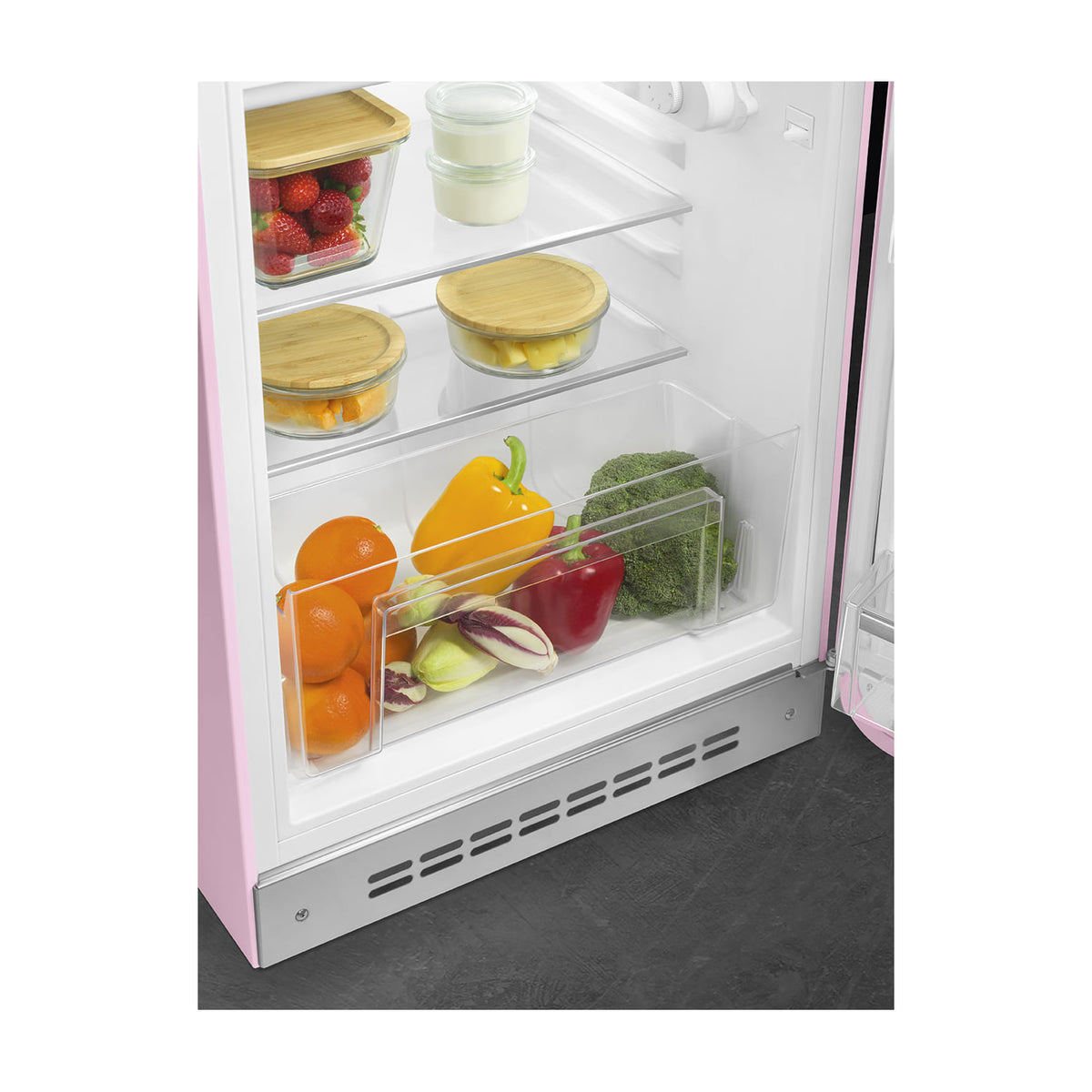 Frigorífico de una puerta Smeg FAB10RPK6 rosa, 122 l y clase D