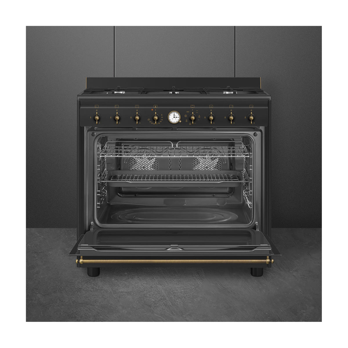 Cocina de gas Smeg CO90GMAN2 de 90 cm con horno eléctrico de 115 l