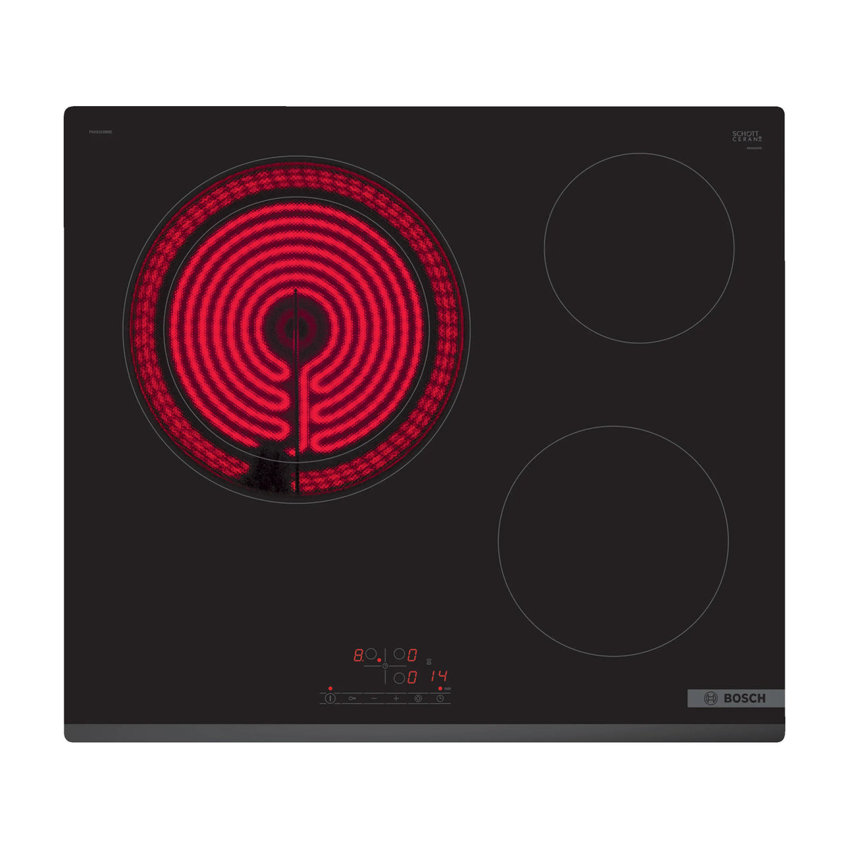 Placa vitrocerámica Bosch PKK631BB8E de 60 cm y 3 zonas