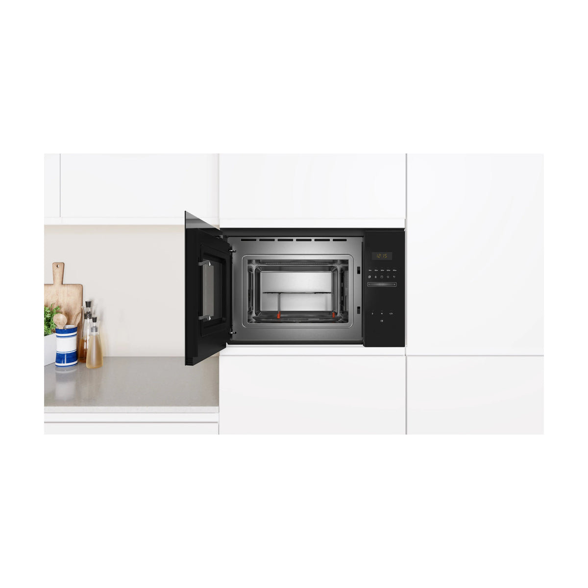Microondas integrable Balay 3CG5175N2 de 25 l con grill, cristal negro