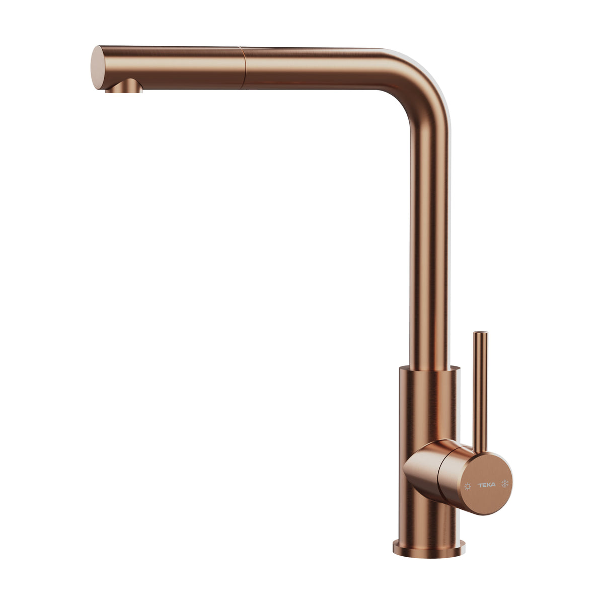 Grifo de cocina Teka UNI 9331 cobre, caño alto extraíble y giro de 360°