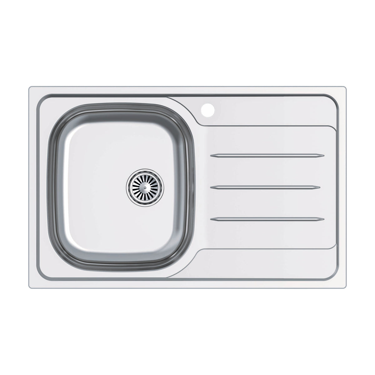Fregadero CATA CDL-1 ED de acero inoxidable, 79 x 50 cm y escurridor derecho