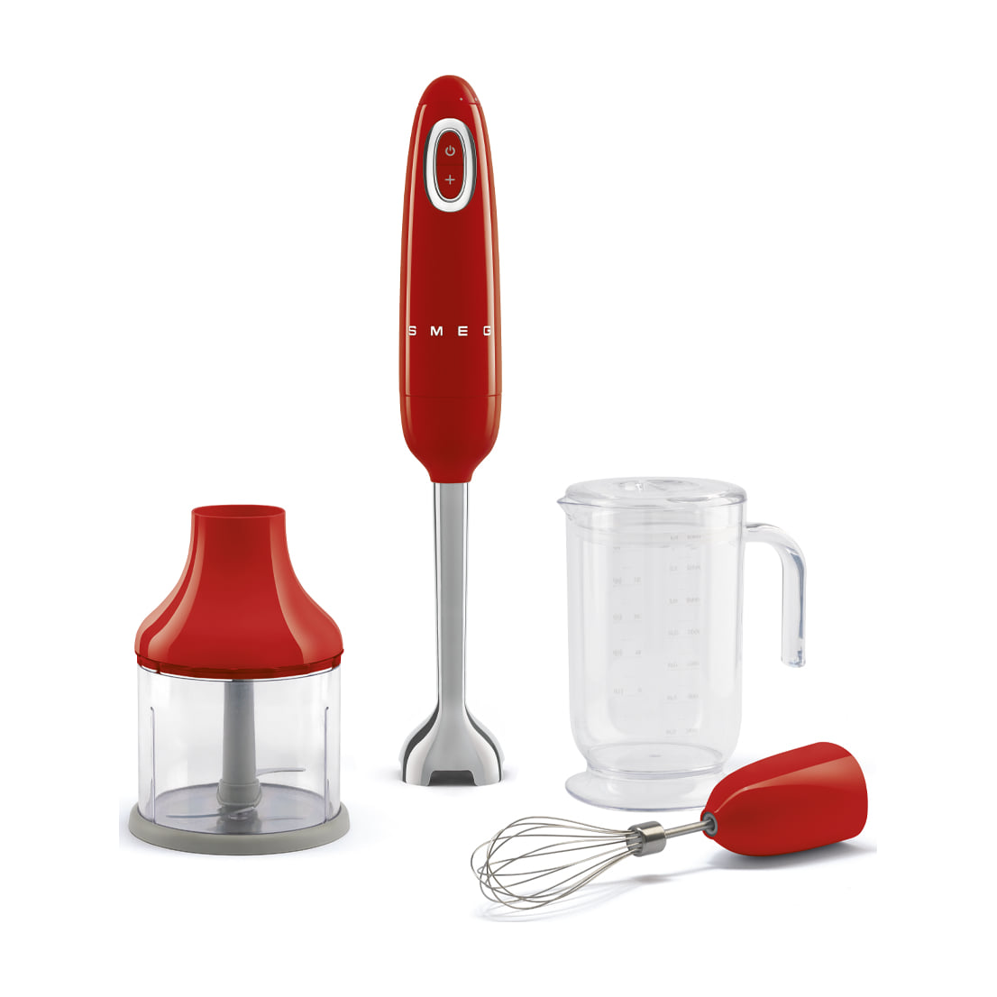 Batidora de mano Smeg HBF03RDEU, 700 W con accesorios