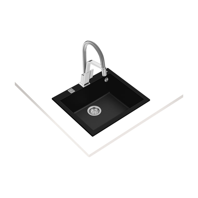Fregadero Teka ForSquare 50.40 TG de granito, una cubeta, negro
