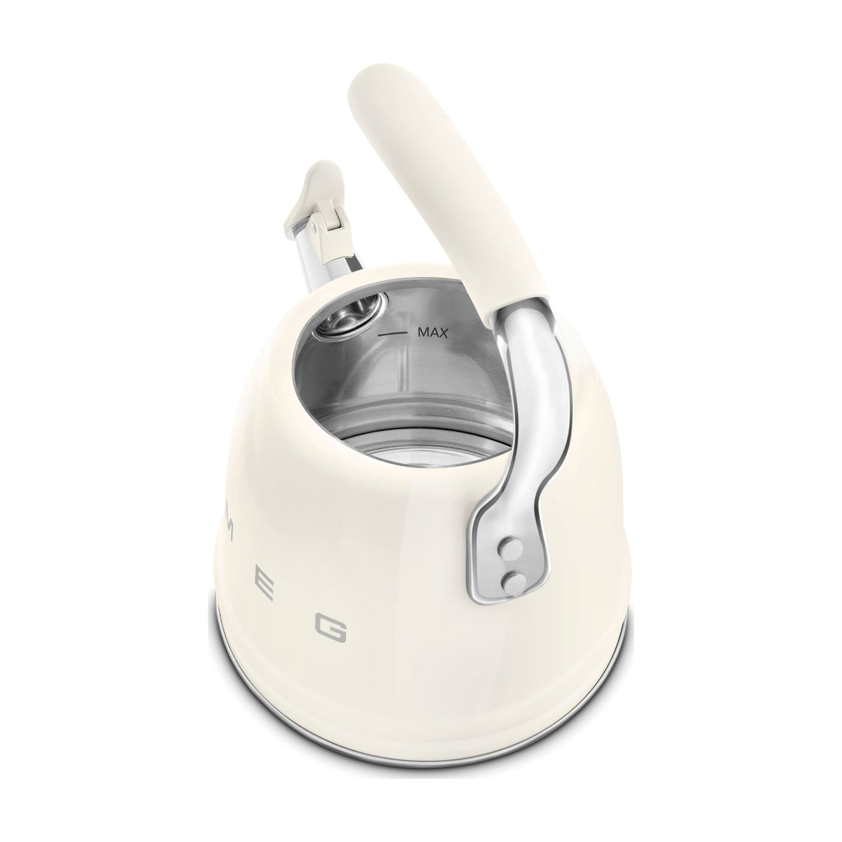 Hervidor silbante Smeg WKF01CR de 2,3 l, crema y apto para inducción