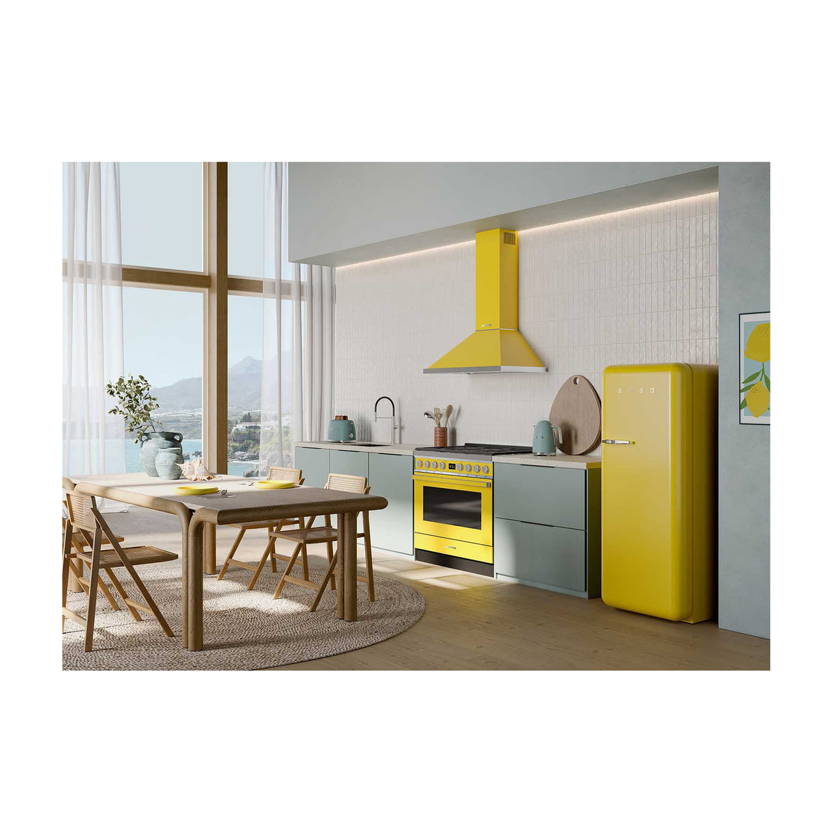 Frigorífico de una puerta Smeg FAB28RYW6 amarillo, 270 l, clase C