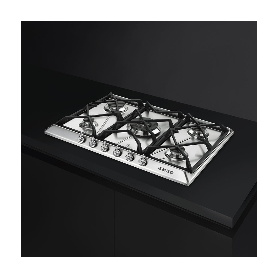 Placa de gas Smeg SR975XGH de 5 zonas, acero inoxidable