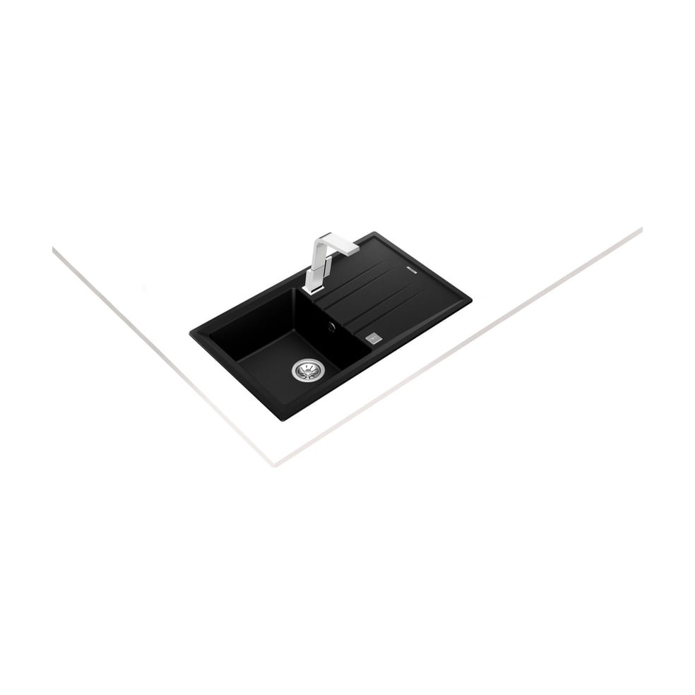 Fregadero Teka Stone 50 B-TG 1C 1E de granito negro con escurridor reversible