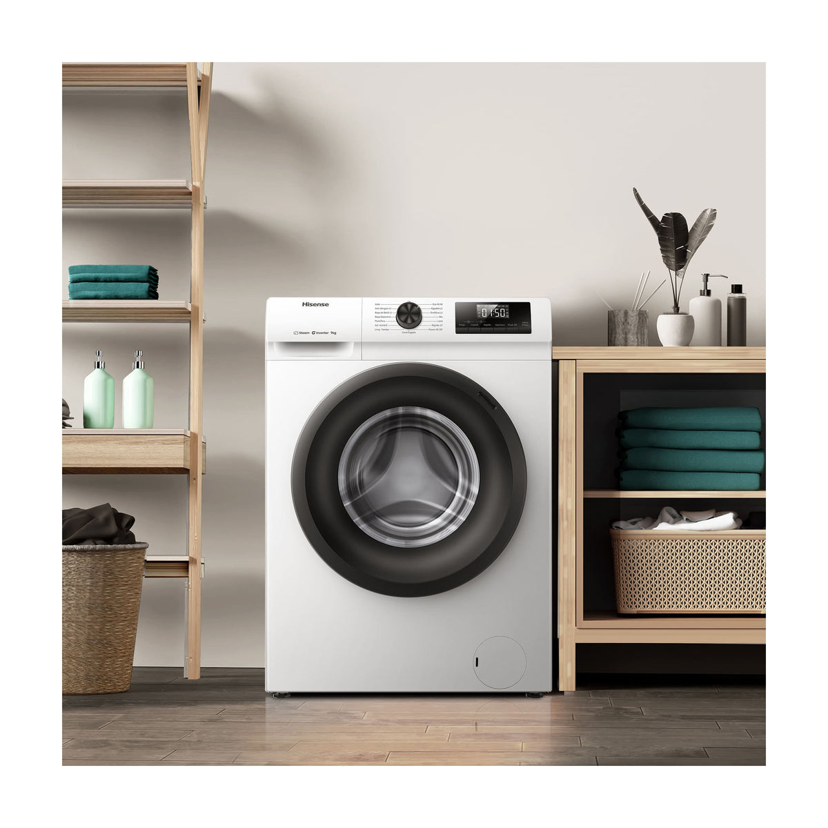Lavadora Hisense WF1Q9041BW de 9 kg y 1400 rpm