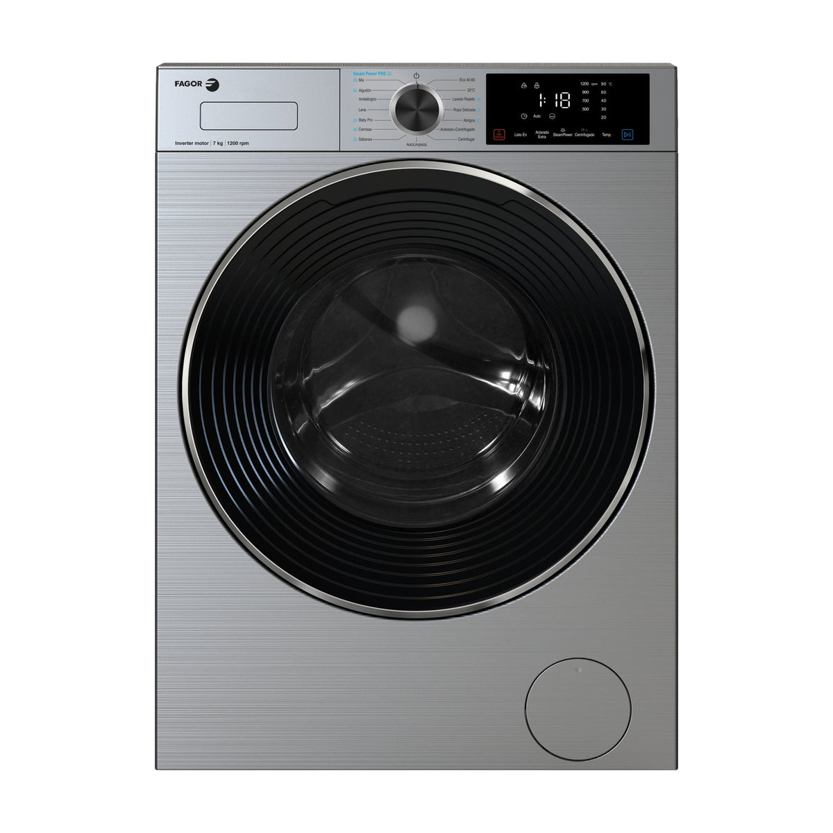 Lavadora Fagor 5FE-7712X de 7 kg y 1200 rpm, inox