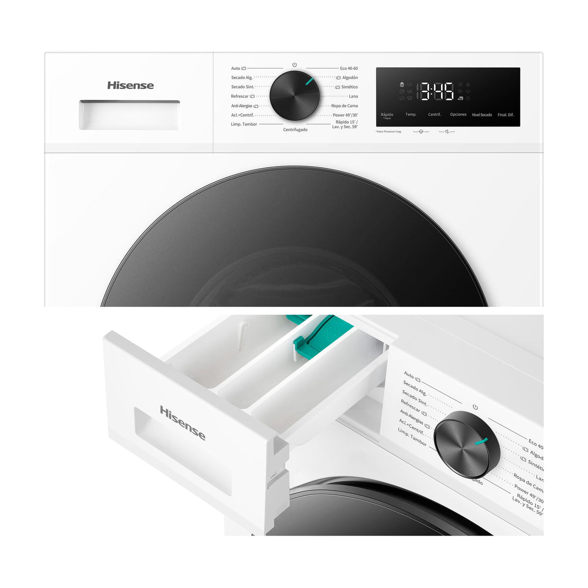 Lavasecadora Hisense WD1I9042BWF2 de 9/5 kg con vapor