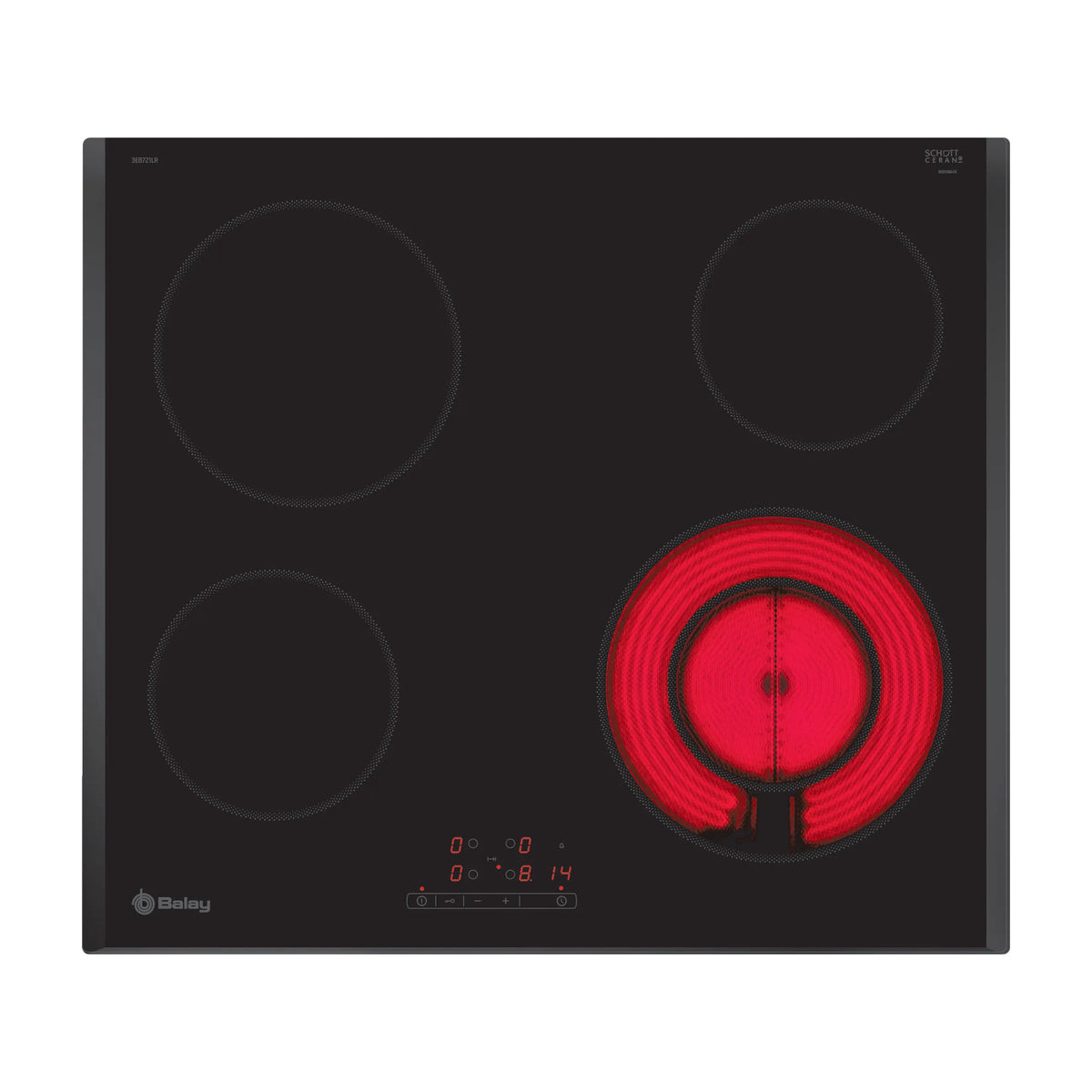 Placa vitrocerámica Balay 3EB721LR de 60 cm, 4 zonas y acabado biselado