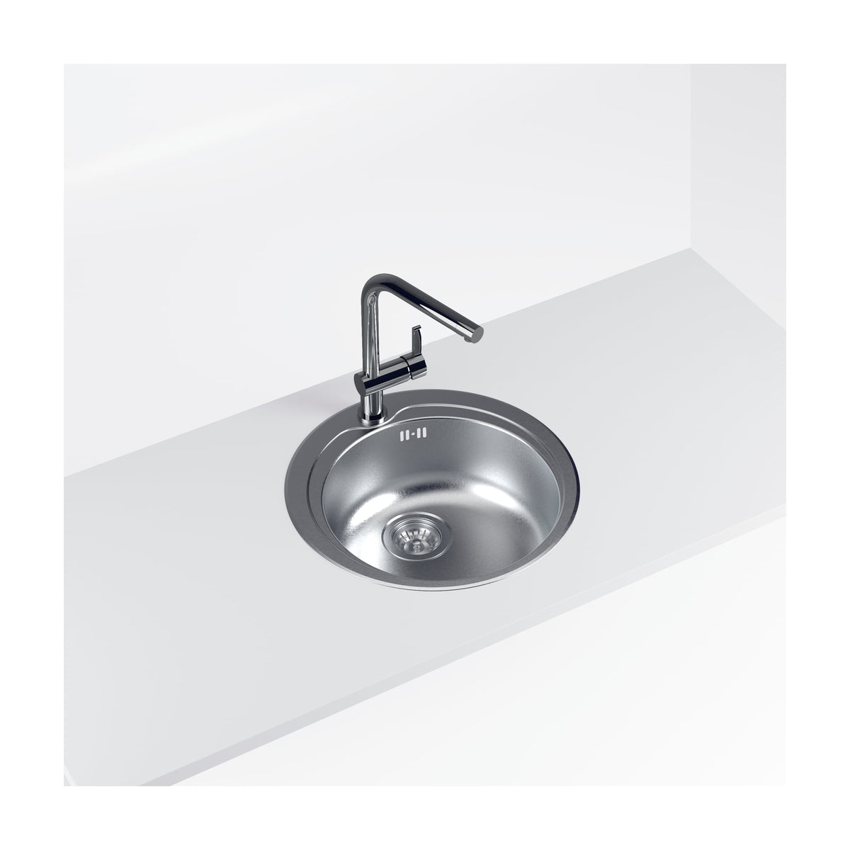 Fregadero CATA RS-1 /A de una cubeta redonda, acero inoxidable