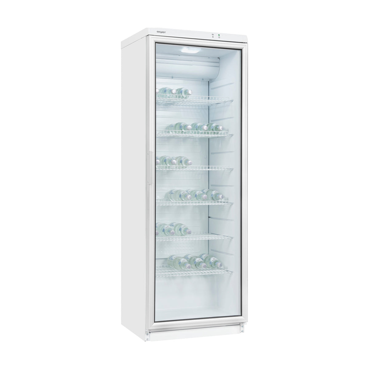 Botellero Exquisit GKS350-1-GT-280D blanco con puerta de cristal