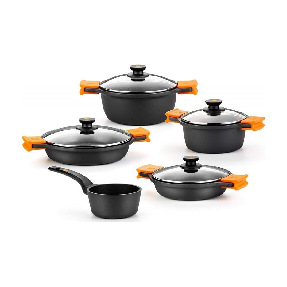 Batería de cocina BRA Efficient de 5 piezas, aluminio fundido e inducción
