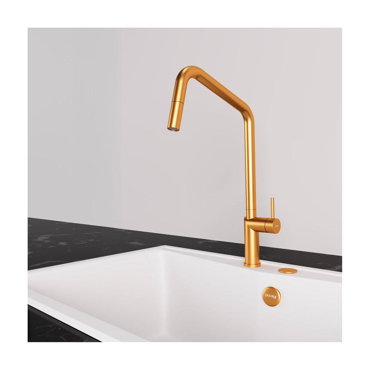 Grifo de cocina Poalgi POALGIC1/ROS con ducha extraíble, oro rosa