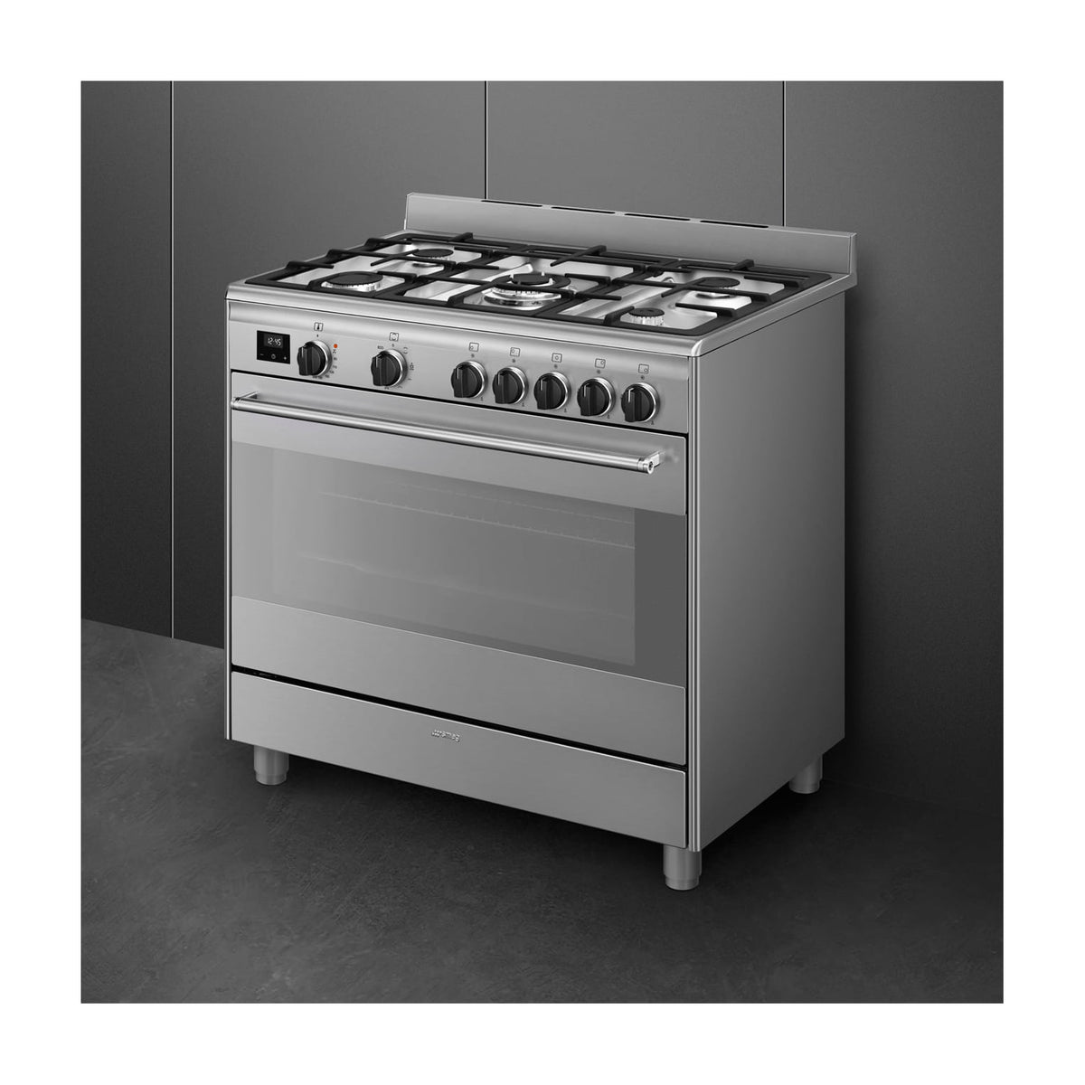 Cocina de gas Smeg BG91X2 con 5 fuegos y horno eléctrico de 115 l