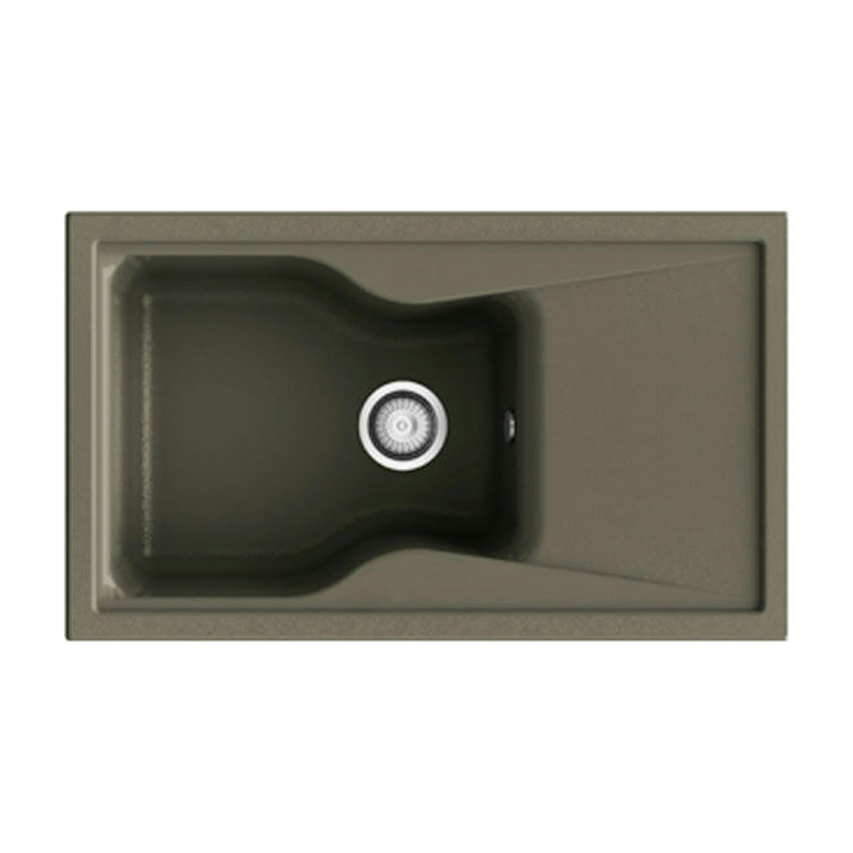 Fregadero de resina Poalgi City 331 Tundra mate con escurridor reversible