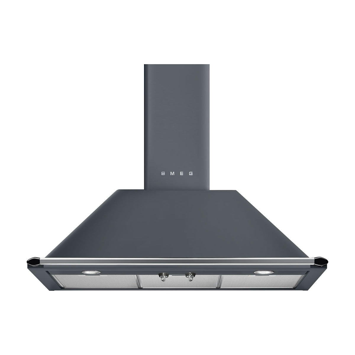 Campana decorativa Smeg KT90GRE de 90 cm, gris pizarra y 788 m³/h en intensivo