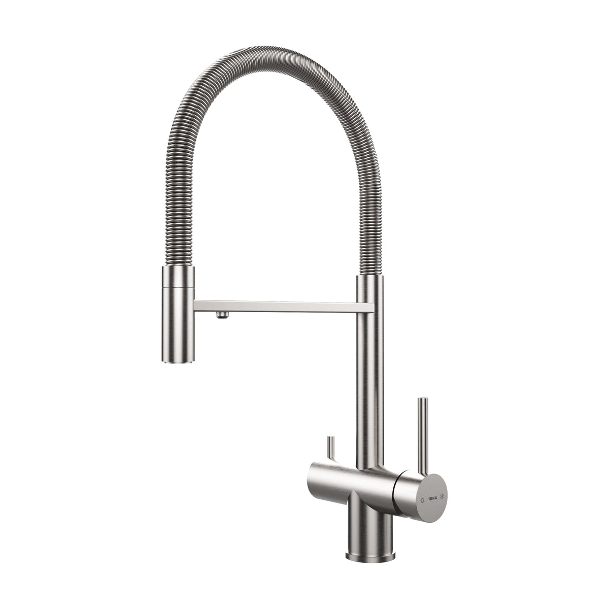 Grifo de cocina Teka UNI 3913 bimando de 3 vías, inox