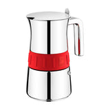 Cafetera italiana BRA Elegance roja, 4 tazas, apta para inducción
