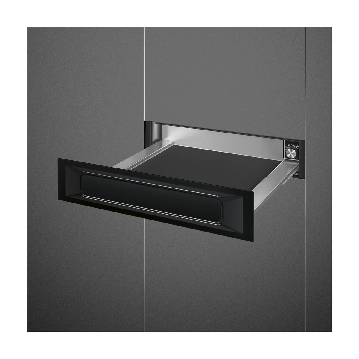 Cajón calientaplatos Smeg CPR915N negro, 21 litros y apertura push-pull