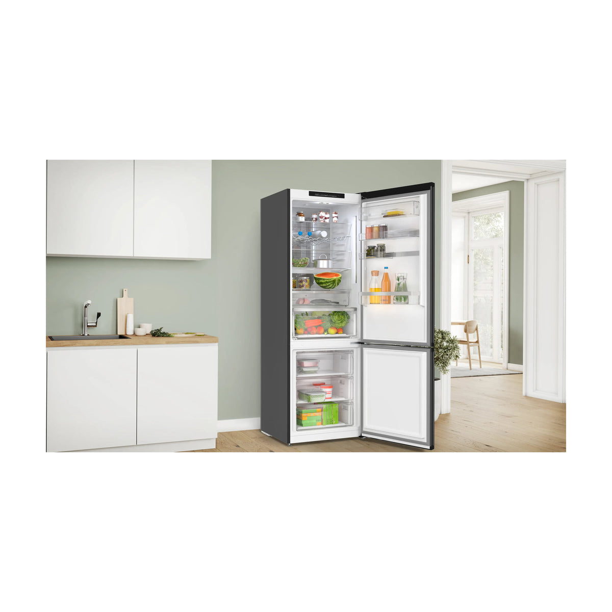 Frigorífico combi Bosch KGN39LBCF Total No Frost, cristal negro