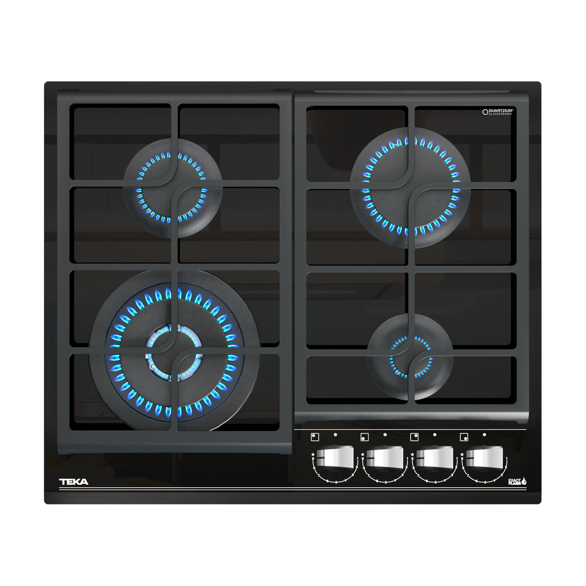 Placa de gas Teka GZC 64320 XB de 60 cm con 4 quemadores y ExactFlame