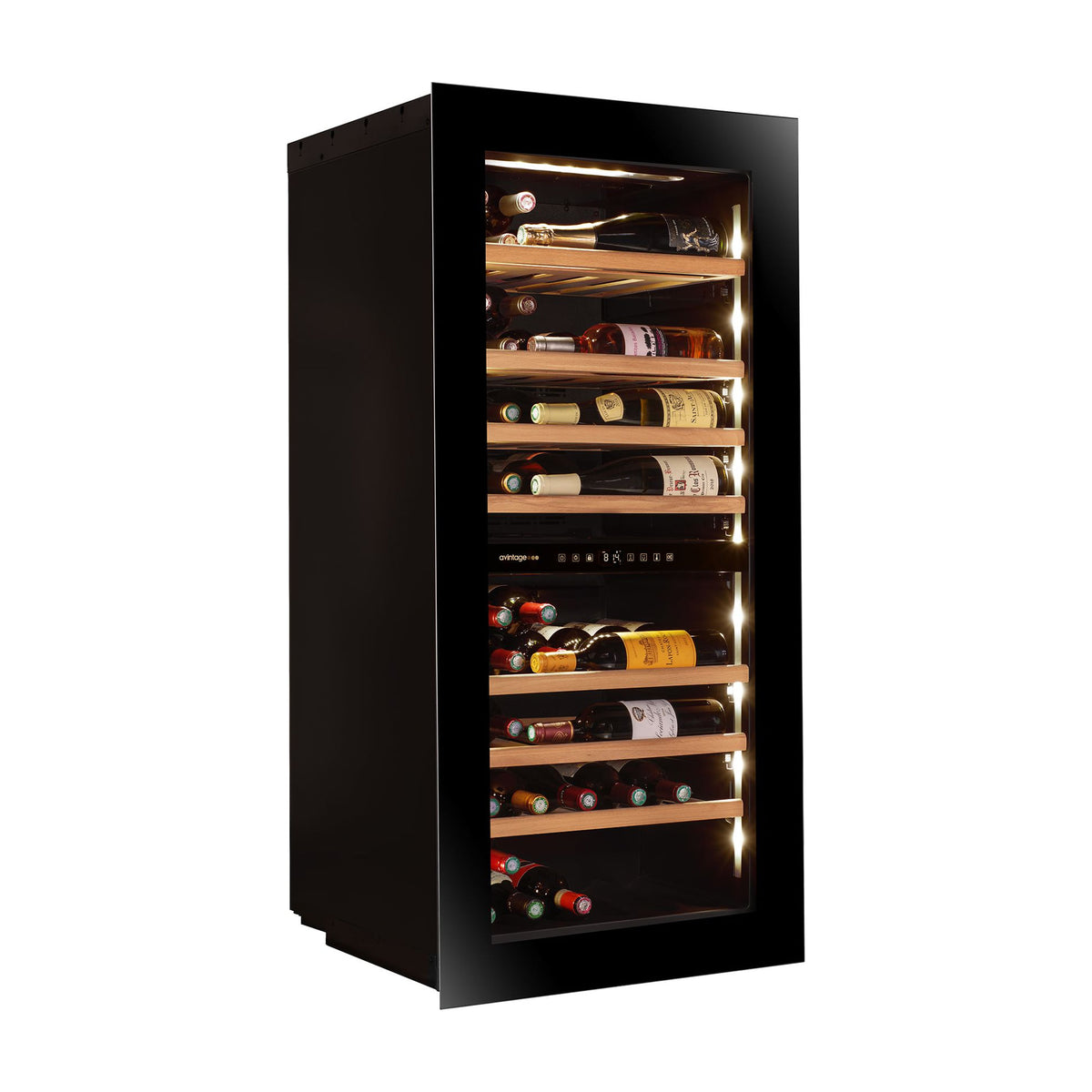Vinoteca integrable Avintage AVI122PLATINUM, 68 botellas y 2 zonas