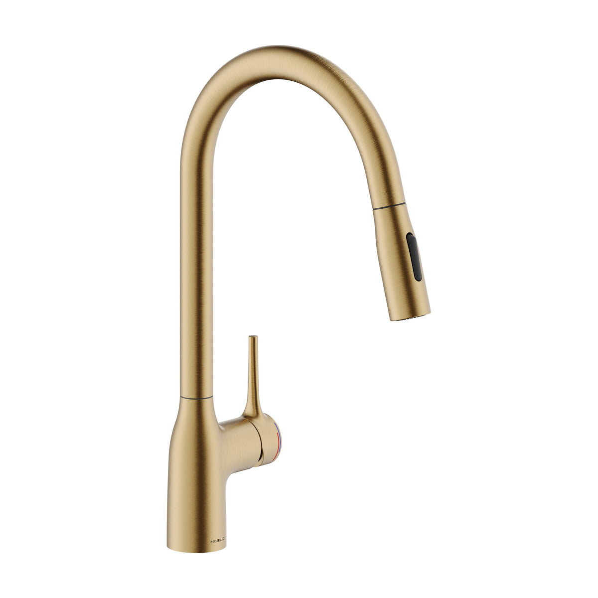 Grifo de cocina Nobili CU128137GTP monomando extraíble, oro cepillado PVD
