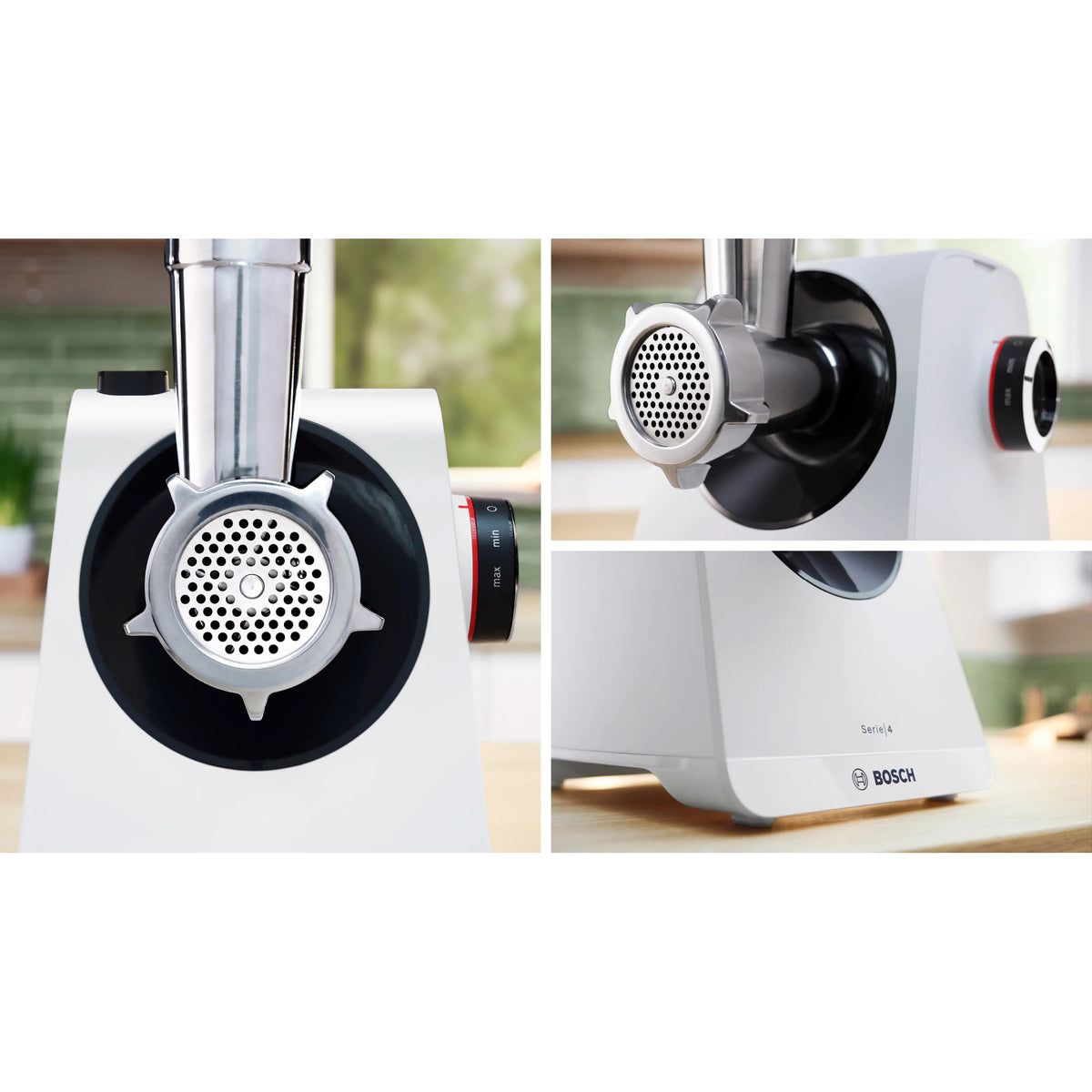Picadora de carne Bosch MFWS420W MultiPower, 2 velocidades, blanca