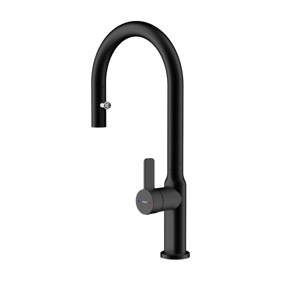 Grifo de cocina Teka Oval 9382 monomando extraíble, negro