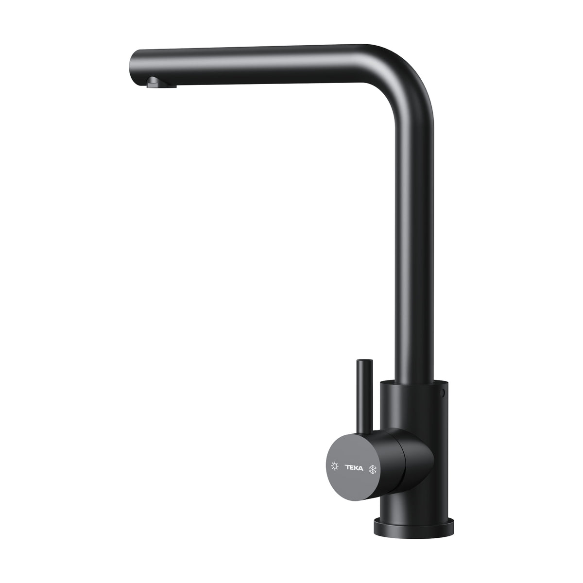 Grifo de cocina Teka UNI 9330 BK monomando, caño alto y giro de 360°