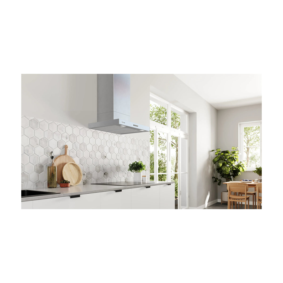 Campana decorativa de pared Balay 3BC864MXD, 60 cm, acero mate antihuellas
