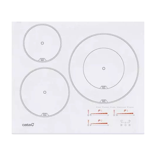 Placa de inducción CATA INSB 6030 WH, 3 zonas y 7.100 W, blanca