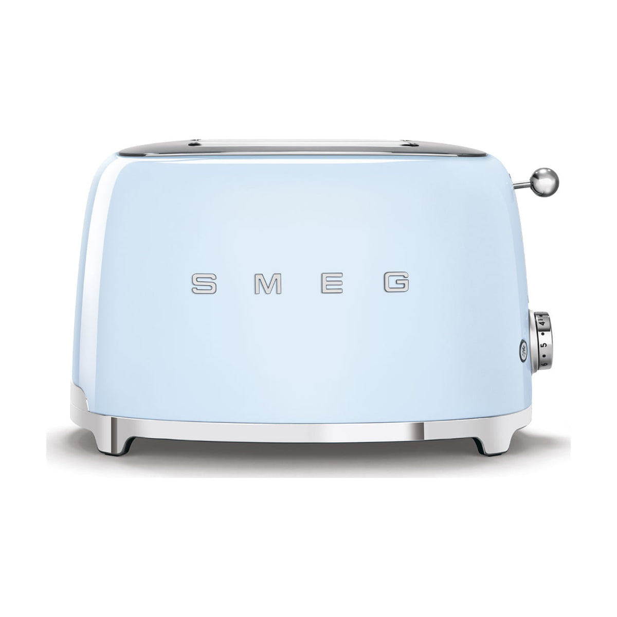 Tostadora Smeg TSF01PBEU azul celeste, 2 ranuras y 6 niveles de tostado