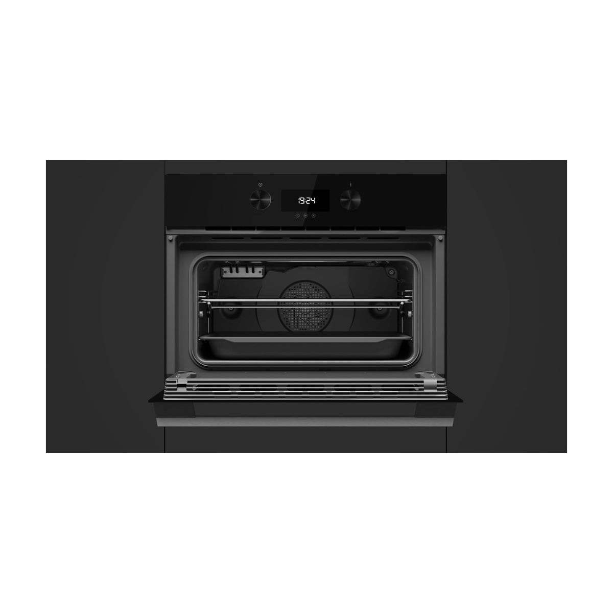 Horno compacto con microondas Teka HLC 8440 C FBK, 40 l, cristal negro