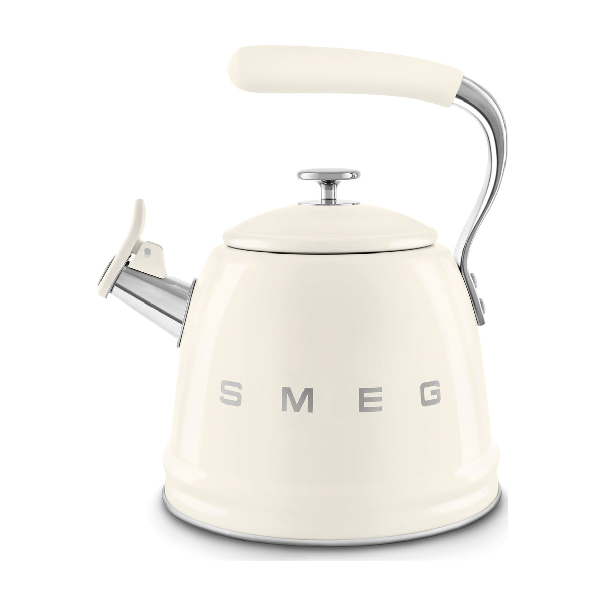 Hervidor silbante Smeg WKF01CR de 2,3 l, crema y apto para inducción
